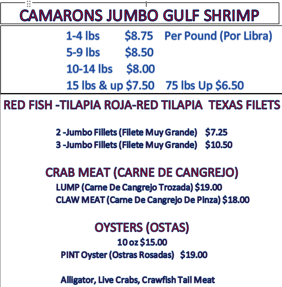 fresh gulf shrimp and seafood prices